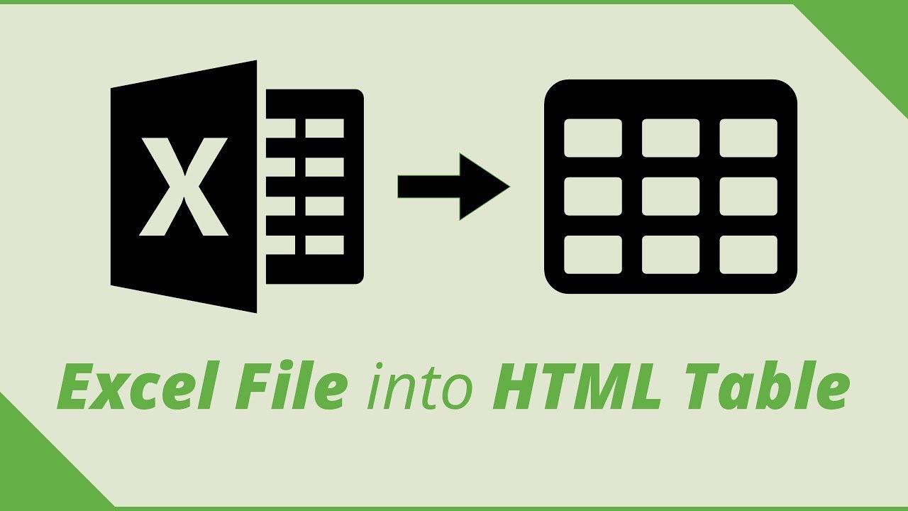 Transforming Excel to HTML